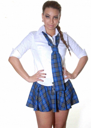 (image for) Blue Tartan Skirt Size M/L